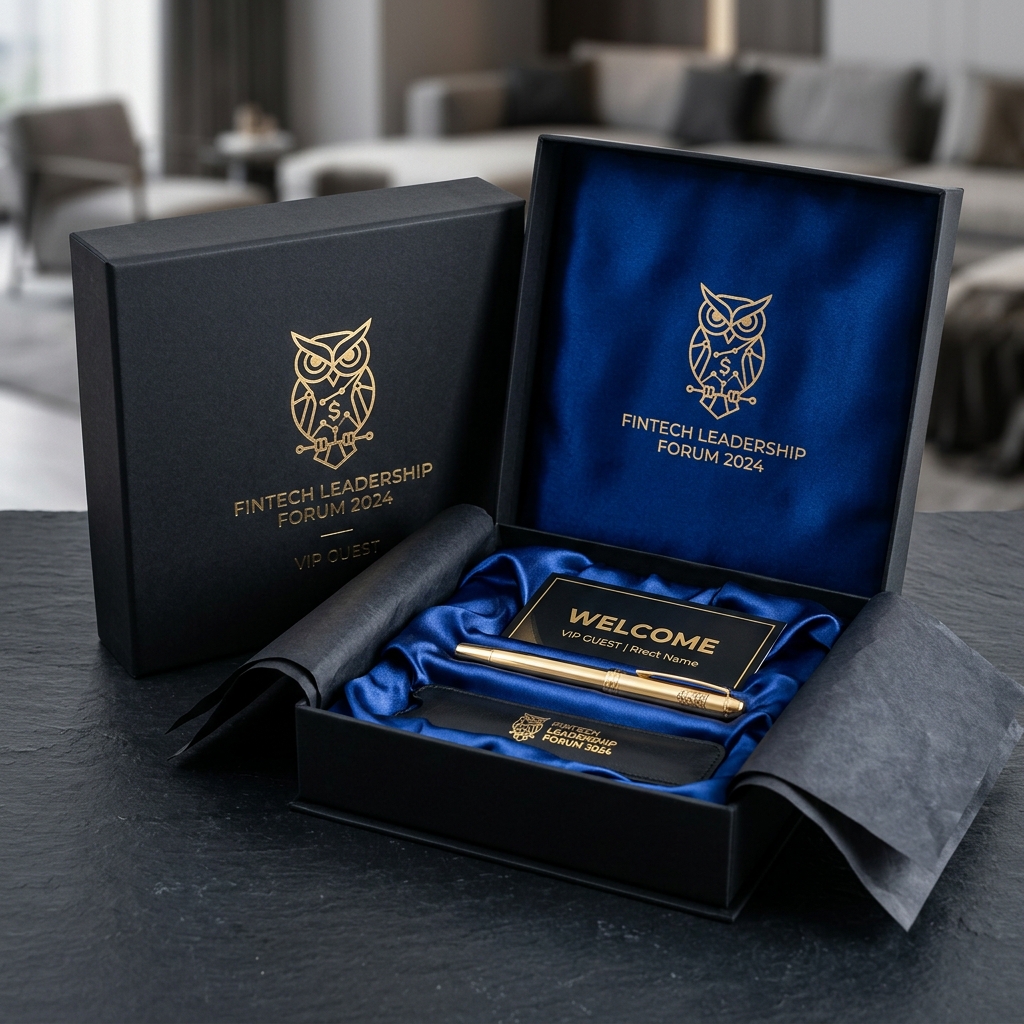 Luxury Matte Black VIP Gift Box with Gold Stamping