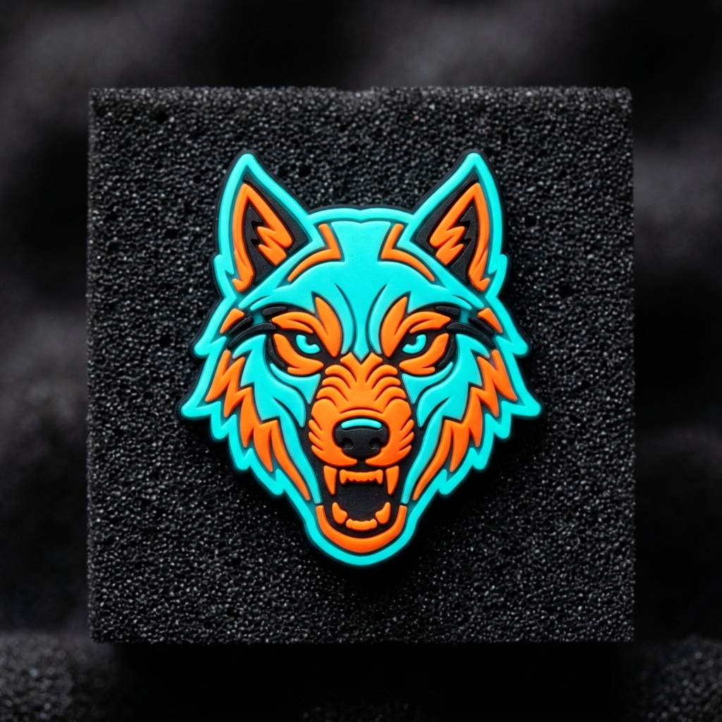 Glow in the Dark Neon Wolf Shoe Charm