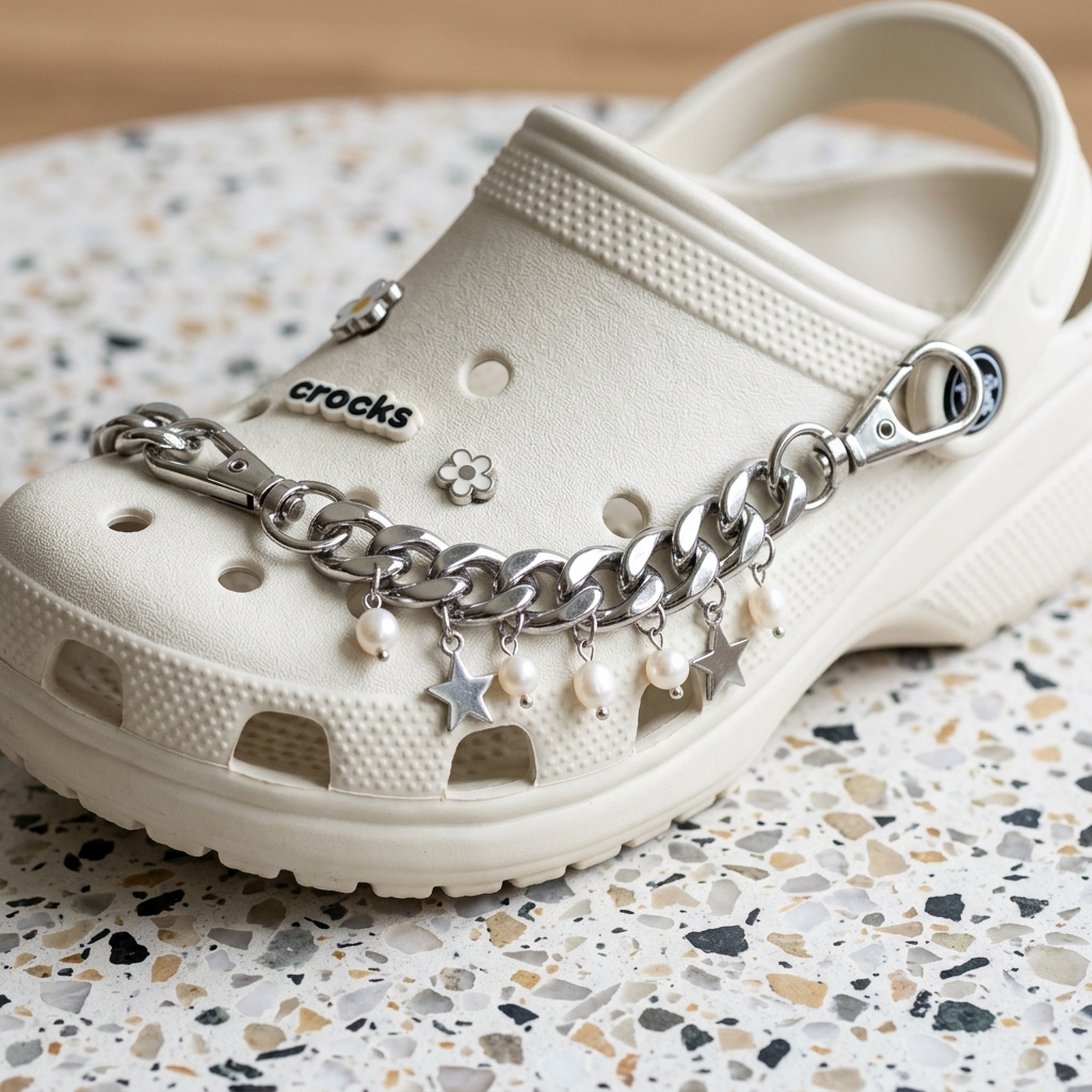 Footwear Metal Curb Chain & Charm Combo