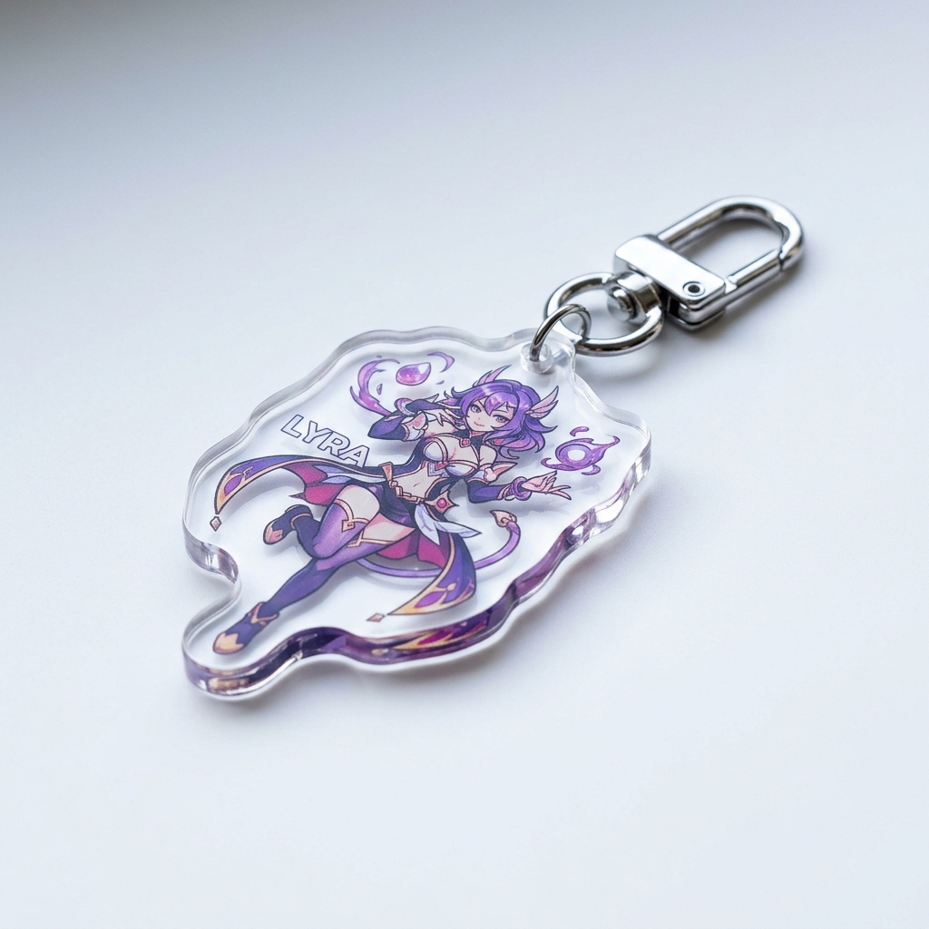 Double-Sided Clear Acrylic Charm Keychain