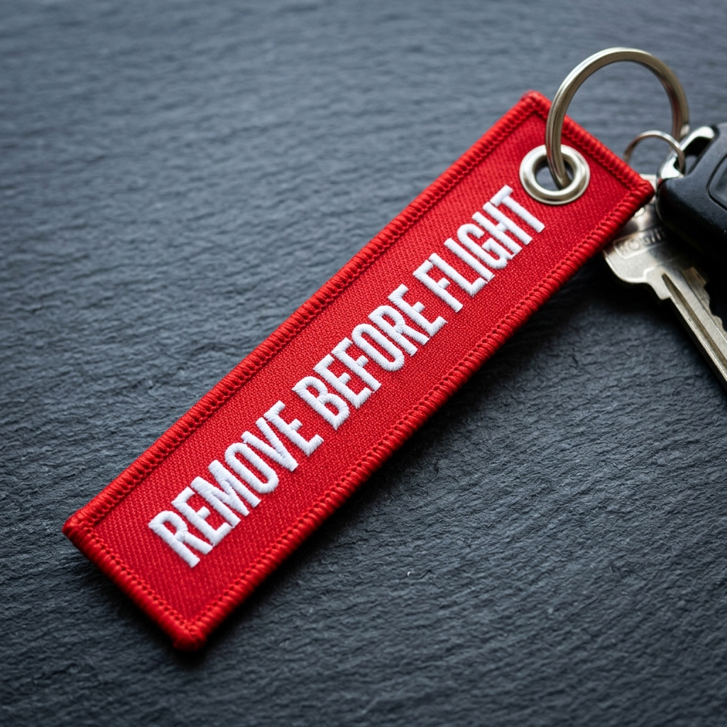 High-Density Embroidered Woven Flight Tag
