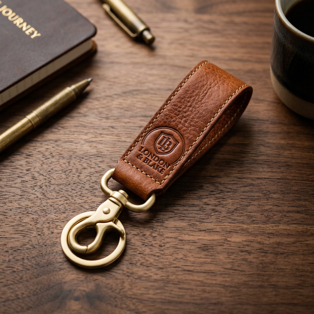 Luxury Leatherette & Metal Clasp Key Fob