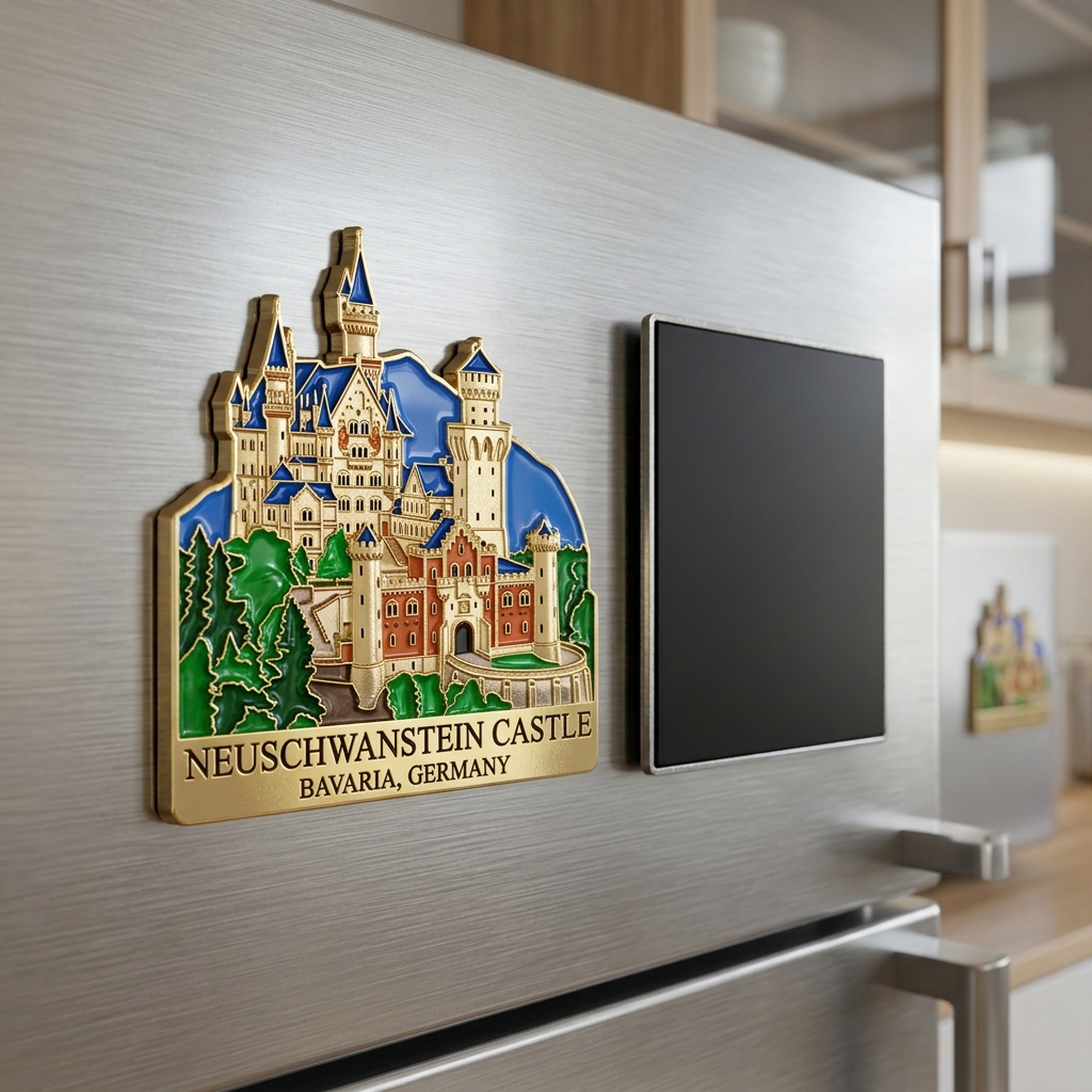 Gilt Zinc Alloy Hard Enamel Souvenir Magnet